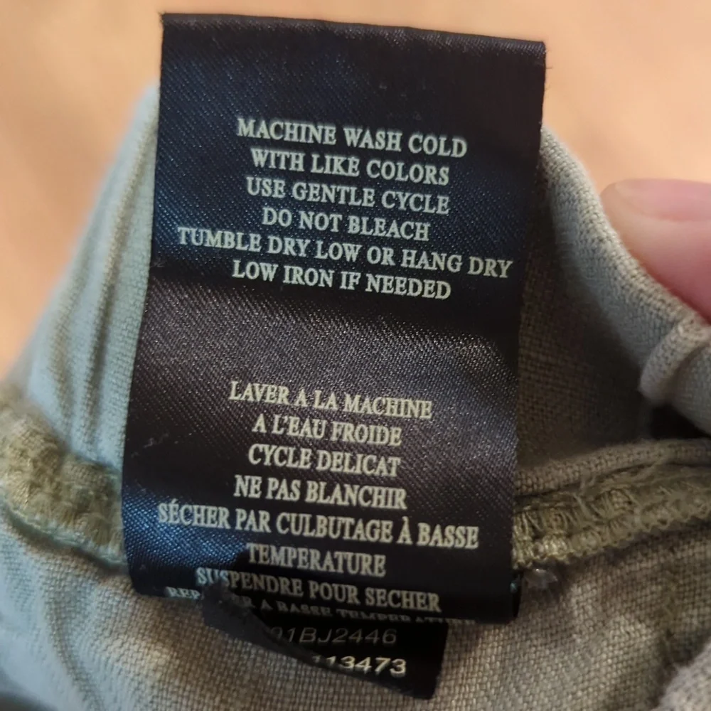 Green linen cargo utility joggers, oversized & lightweight, women's 27 BlankNYC - Picture 6 of 6